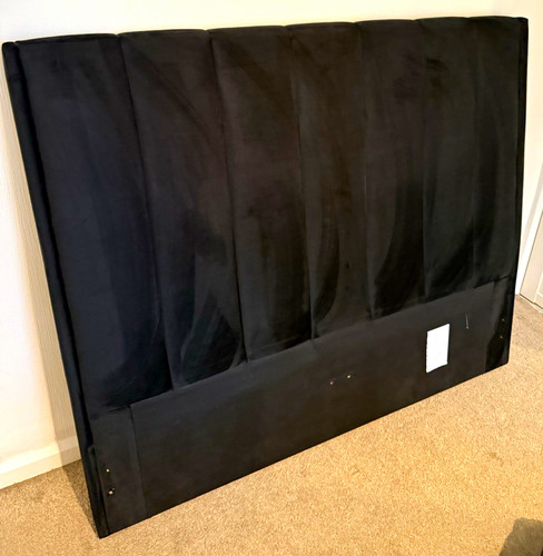Black upholstered metal double - metal,