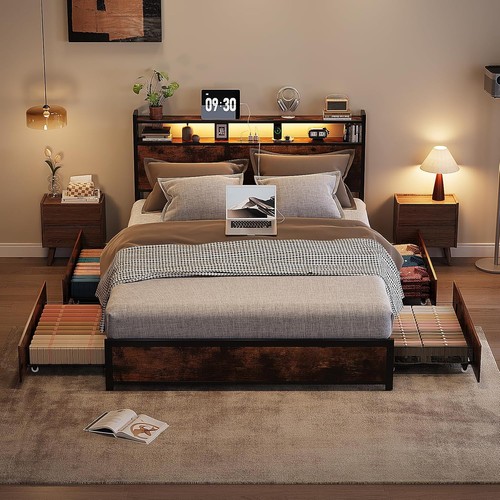 King size bed frame metal - king,