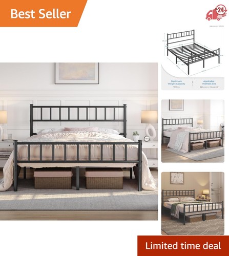 Modern 4ft6 double - double, black