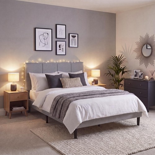Sale king fabric bed - fabric, modern