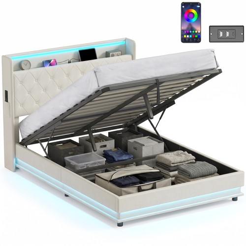 Homcom lift storage bed - storage,