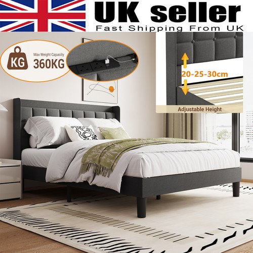 Modern bed frame linen - bed,