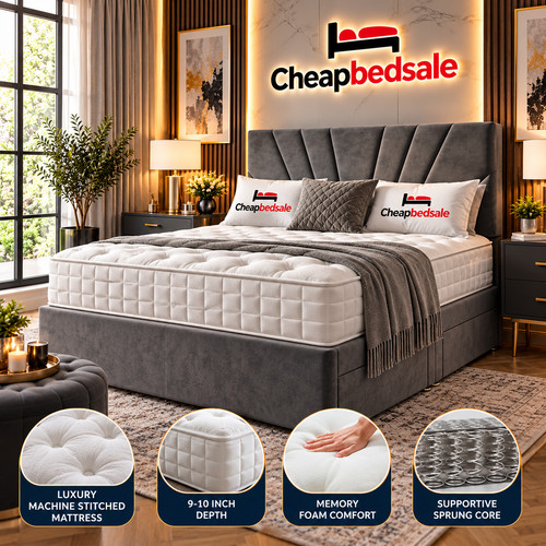 Plush divan bed - set, with