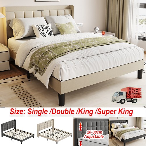 Modern bed frame linen - bed,