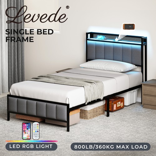 Levede single bed frame led - levede,