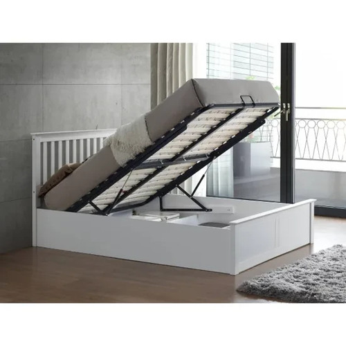 Malmo white wooden - white, ottoman