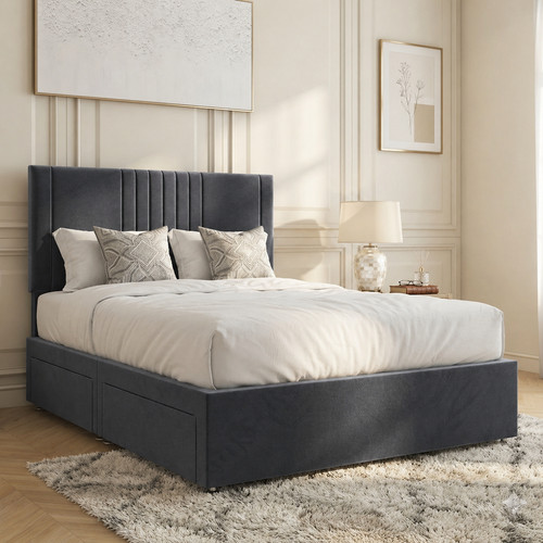 Plush divan base bed - plush, with