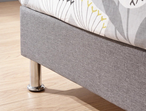 Double grey fabric bed strong - double,
