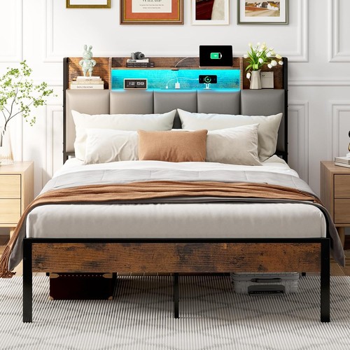 4ft6 double bed - double, wooden