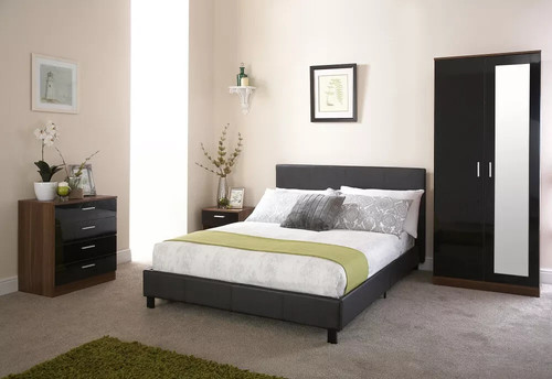 King size bed - king, black