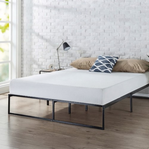 Modern black metal king bed - black,