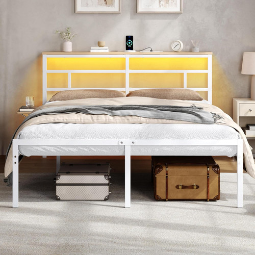 King metal bed frame with - king,