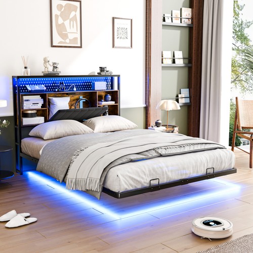 Floating bed frame double king - bed, double&king