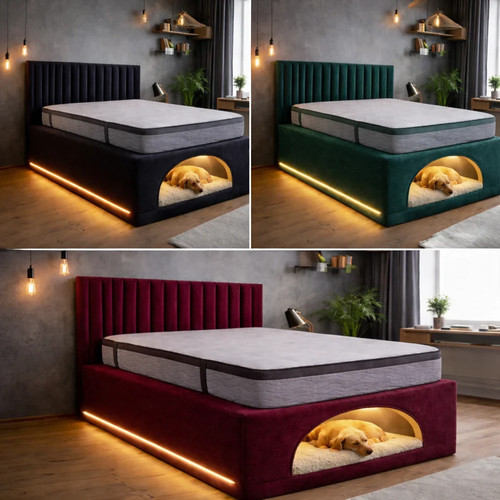 Modern upholstered bed frame - upholstered,