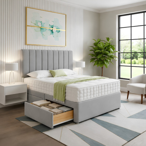 Reinforced divan bed set with - divan,