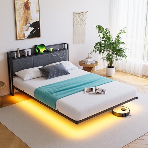 Floating double bed frame 4ft6 - floating,