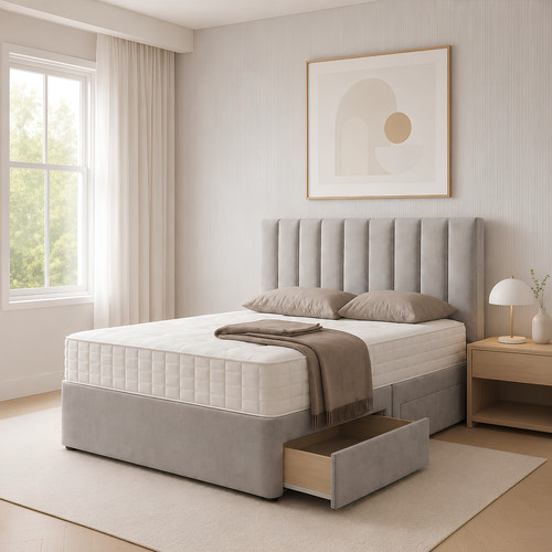 Plush divan bed - bed, with