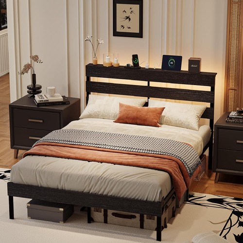 Bed frame with - bed, storage