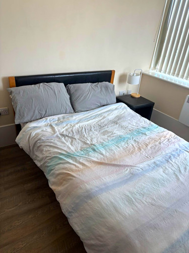 Double bed frame black faux - double,