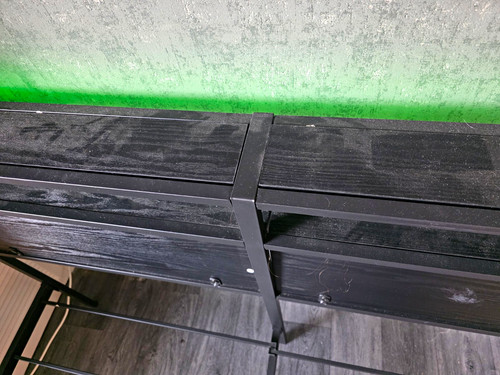 Black painted metal double - black,